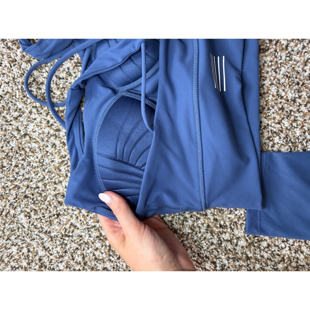 NEW Kosha Fit Activewear Set Small Blue Strappy Sports Bra High Waisted Leggings - Picture 3 of 4